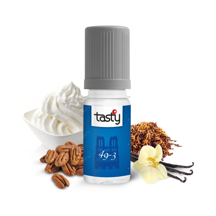 49.3 - Tasty 10 ml e-liquide classic goût tabac, vanille, crème et noix de pécan 40PG/60VG