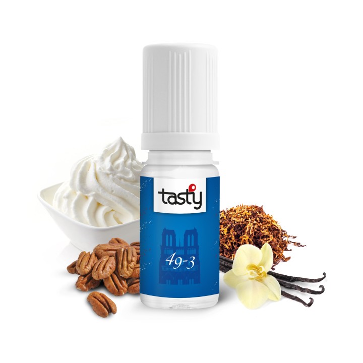 49.3 - Tasty 10 ml e-liquide classic goût tabac, vanille, crème et noix de pécan 40PG/60VG