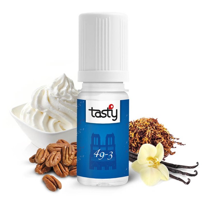 49.3 - Tasty 10 ml e-liquide classic goût tabac, vanille, crème et noix de pécan 40PG/60VG