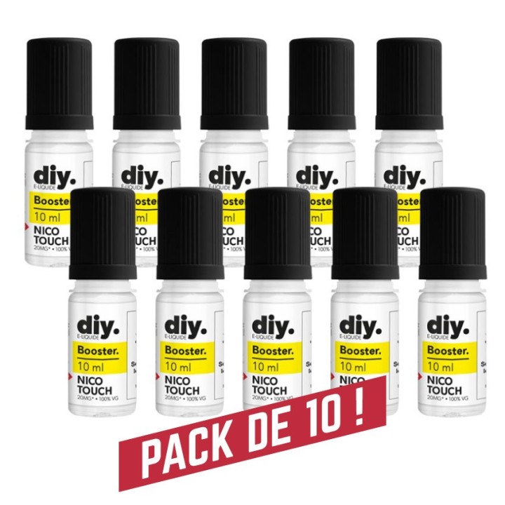 Pack de 10 booster de Nicotine NICO BOOST - 100% VG - 20mg/ml