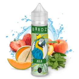 Ara - Tasty e-liquide goût pêche, melon, fraise et basilic frais 50PG/50VG